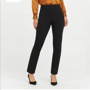 Spanx NWT straight leg ponte pants size small petite classic black